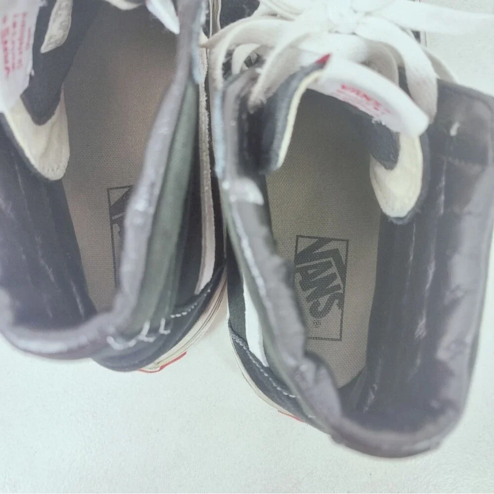 Vans Sk8-Hi Black White High Top Skate Shoes Sneakers, 8(M) 9.5(W)